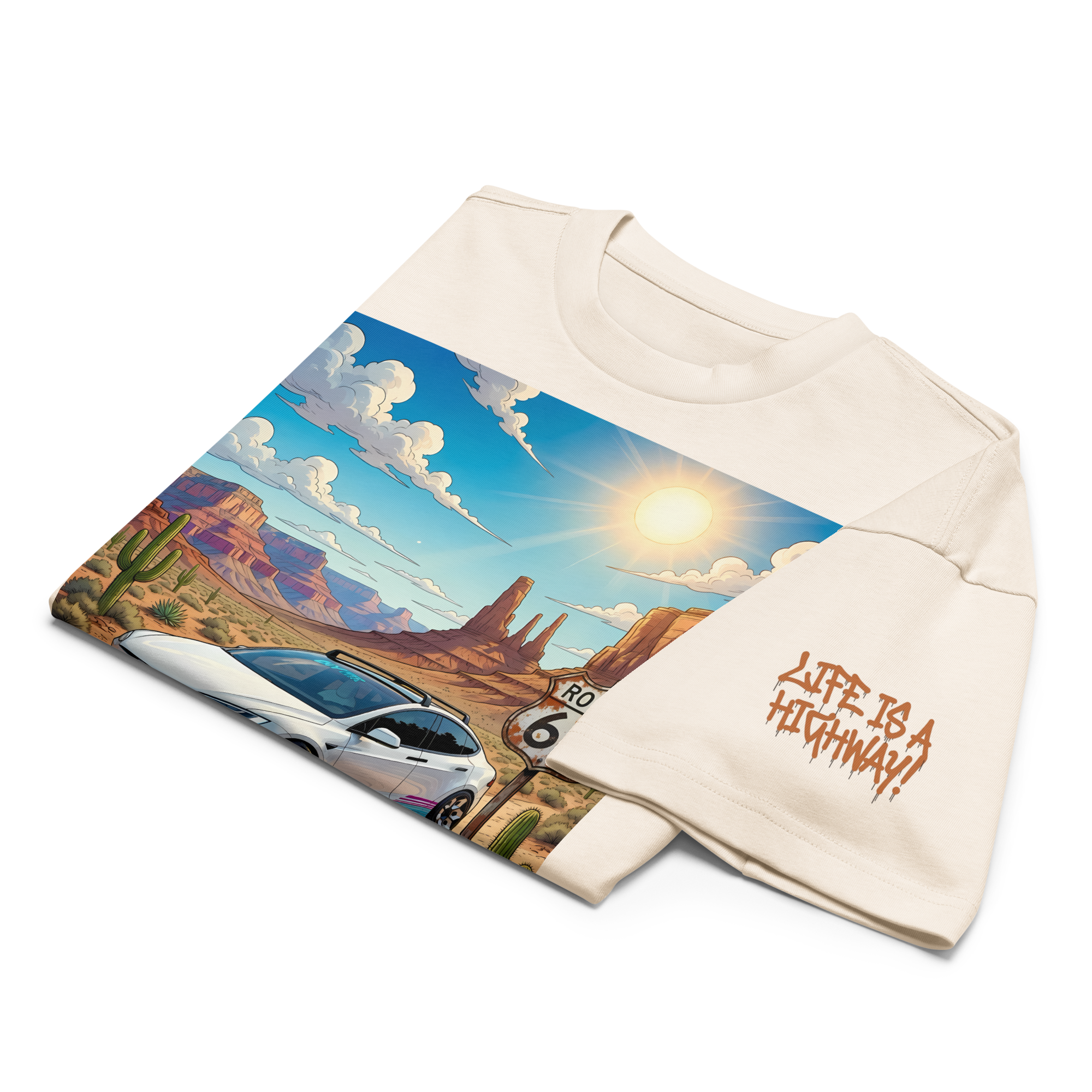 The Rad Adventure Plaid Box Tee - "Route 66 Desert Crossing"
