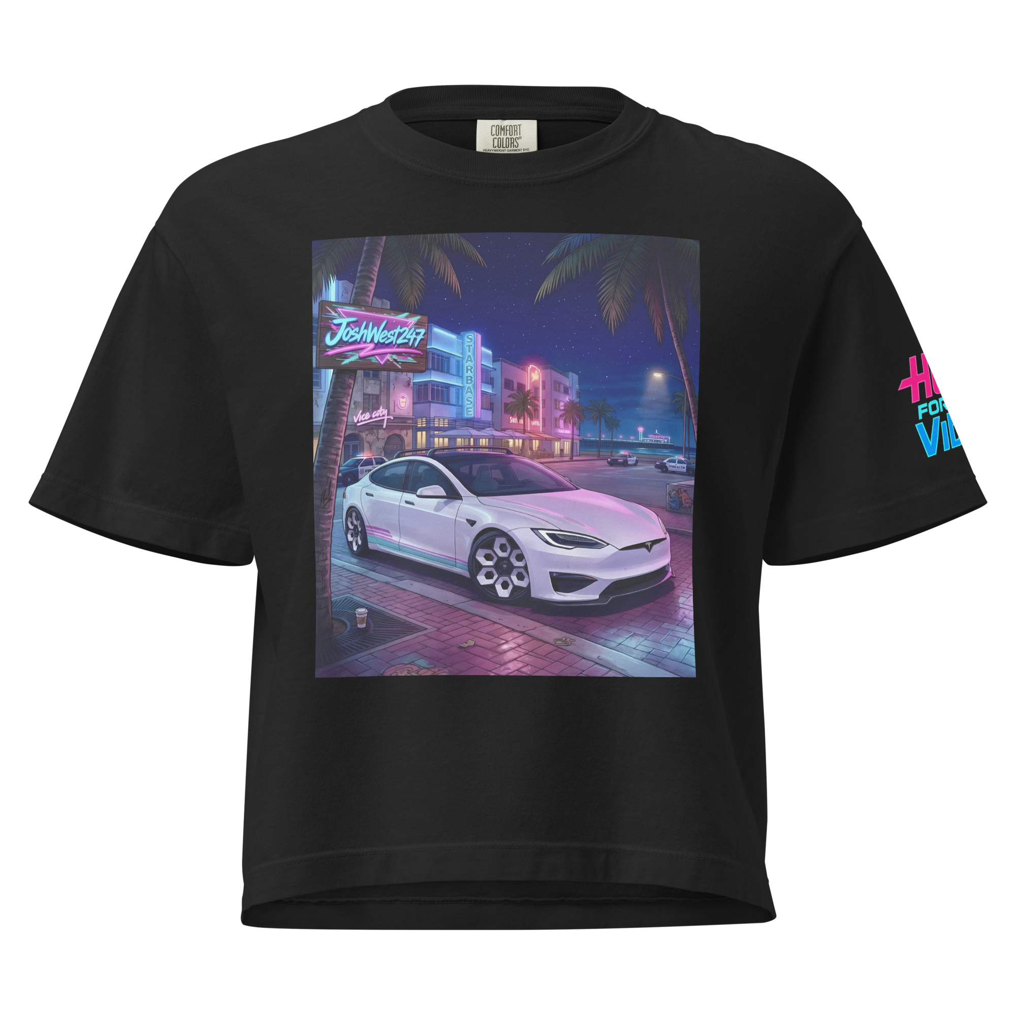 Women’s Rad Adventure Plaid Ultra-Premium Boxy Tee "Night Run"
